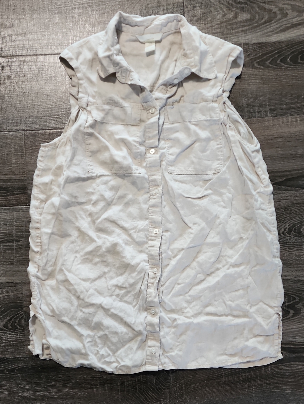 🌵 H&M Linen Sleeveless Button Front Tunic 🌵